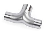 APR Cast T304 Stainless Steel T-Splitter - 76mm to Dual 63.5mm (3in to Dual 2.5in) thumbnail 1