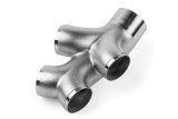 APR Cast T304 Stainless Steel Double Y-Splitter - 76mm to Quad 63.5mm (3in to Quad 2.5in) thumbnail 2