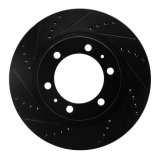R1 03-23 Toyota Hilux Front Drill/Slot Black Rotors w/Off-Road/Tow Pads (1x dfc633-76128L, 1x dfc633-76128R, 1x rnc2400-0976-01) thumbnail 1