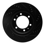 R1 03-23 Toyota Hilux Front Drill/Slot Black Rotors w/Off-Road/Tow Pads (1x dfc633-76128L, 1x dfc633-76128R, 1x rnc2400-0976-01) thumbnail 4