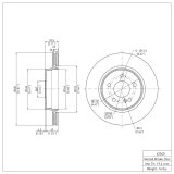 R1 98-09 Chrysler Crossfire Rear Carbon Coated Brake Rotor Set w/Euro Ceramic Pads and Hardware (2x dfc604-63040, 1x rnc2600-0603-01) thumbnail 6