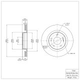 R1 05-22 Mitsubishi Outlander PHEV Front Brake Rotor Set w/Ceramic Pads and Hardware (2x dfc600-72061, 1x rnc2310-0530-01) thumbnail 4